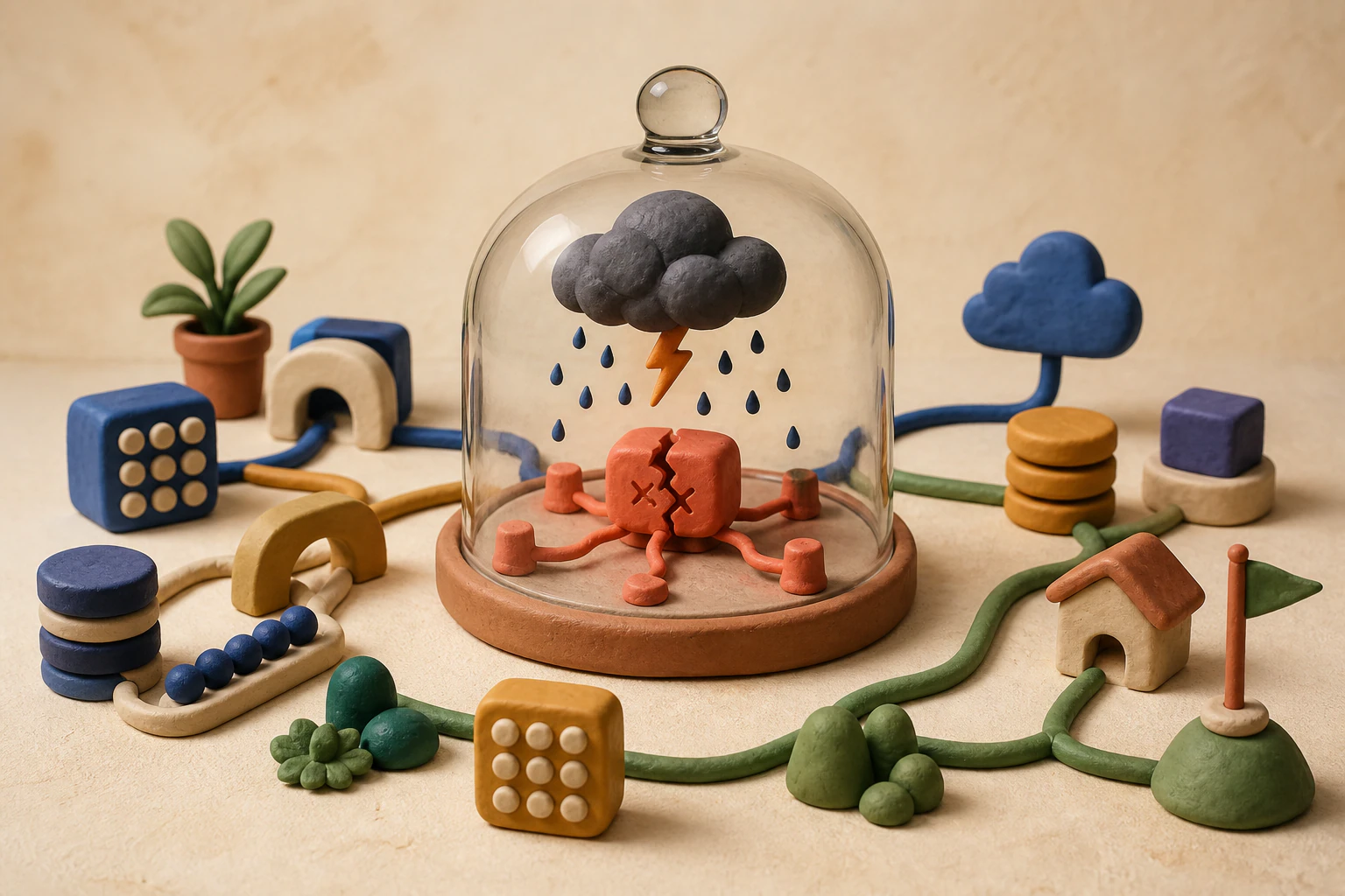 A visual exploration of the systems and relationships behind Failure Simulation Without Touching Production: A Safer Way to Explore Cloud Risk.